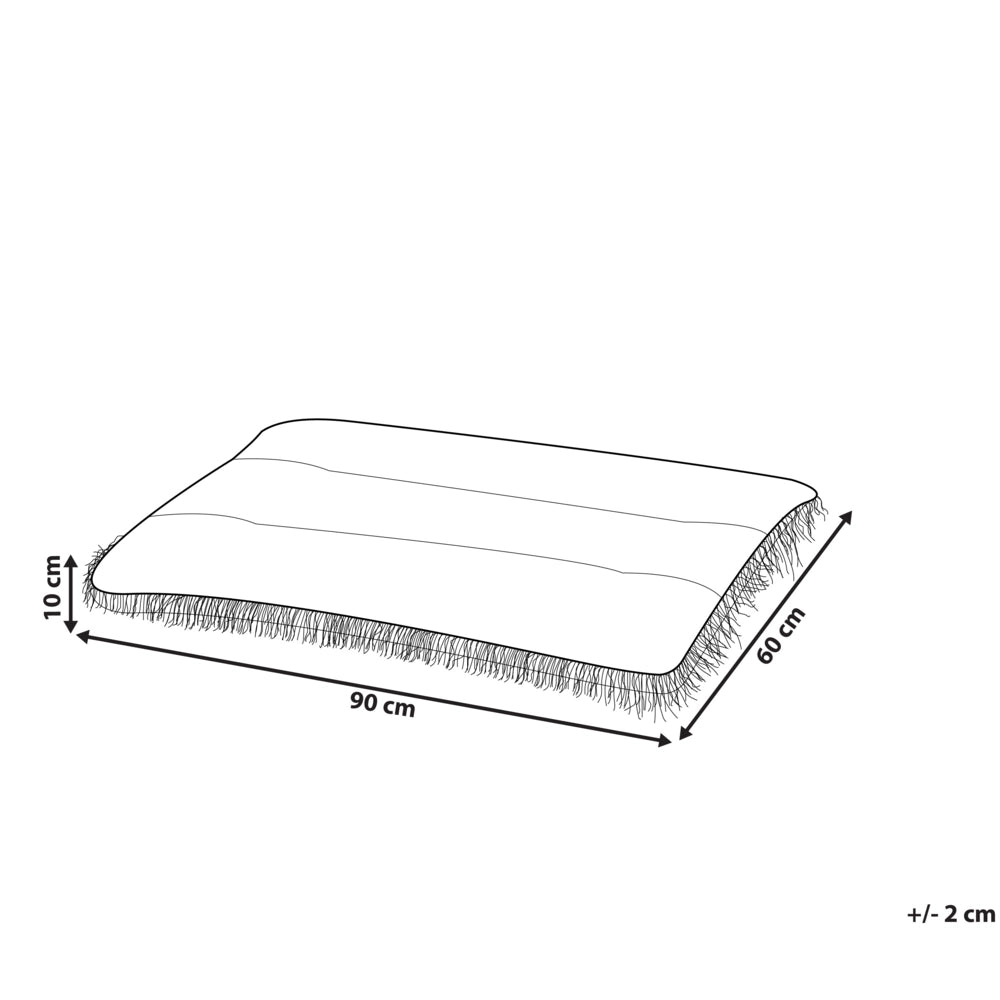 Cuccia animali letto per cani lettino gatti velluto blu con nappe 90 x 60 cm
