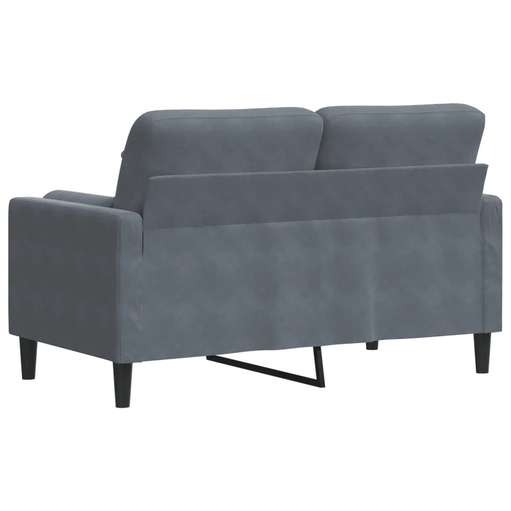 Divano a 2 Posti con Cuscini Grigio Scuro 120 cm in Velluto 3278210