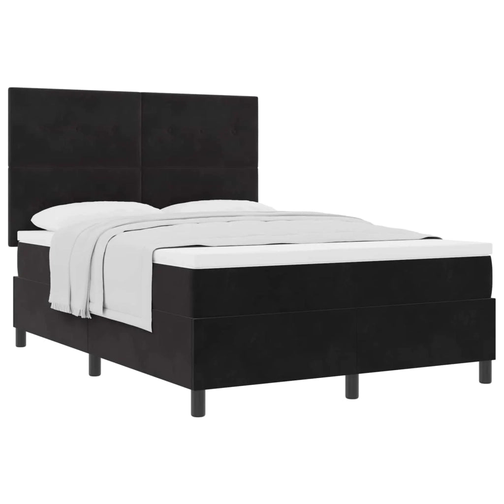 Letto a molle con materasso Nero 160 x 200 cm Velluto 3339844