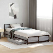 Struttura letto con testata con ruota Sonoma grigio 80 x 200 cm 3429696
