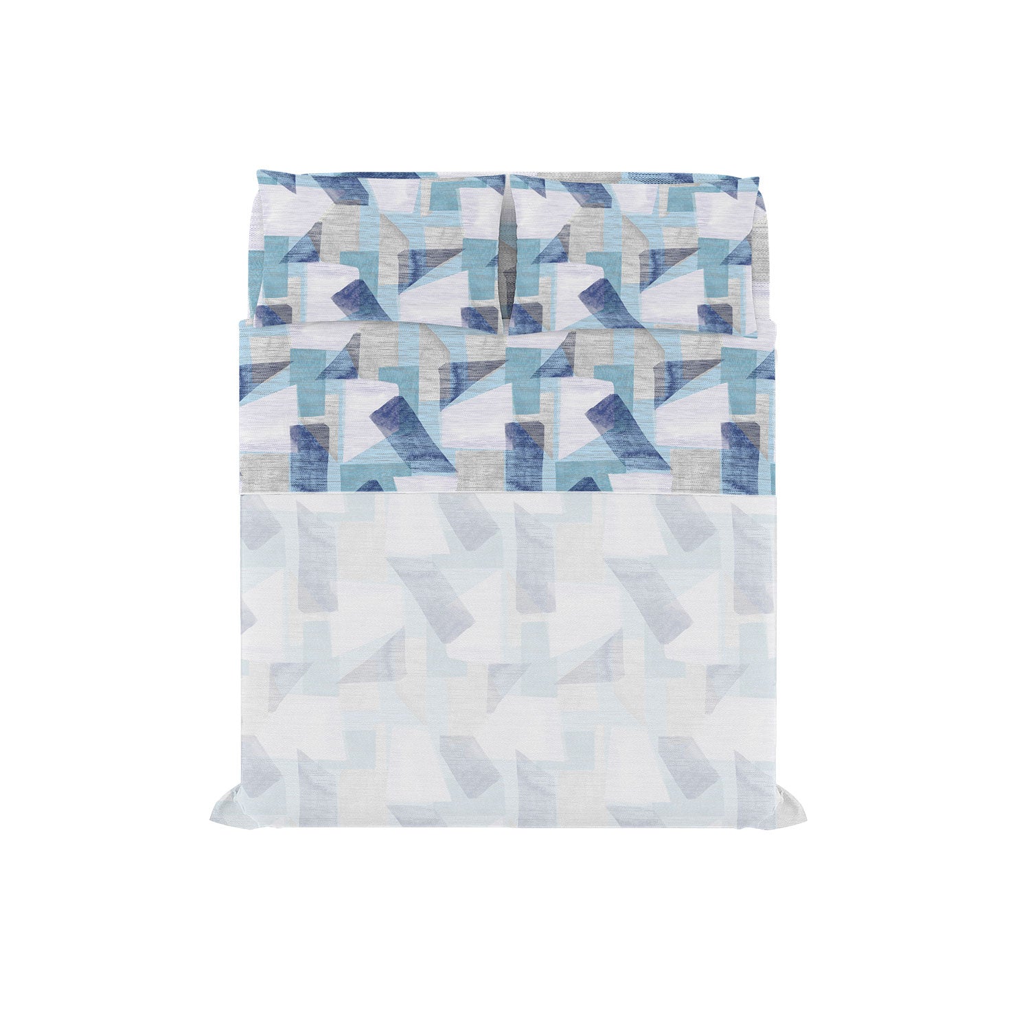 Set Lenzuola Matrimoniale con Stampa Sopra Sotto e Federe Linea River Milk