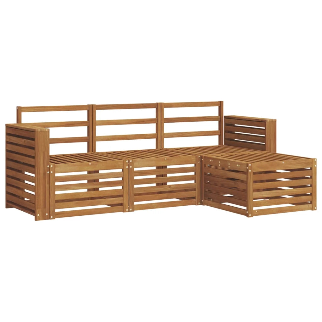 Set divani 4 pcs Naturale Legno di Acacia Massello 3374614