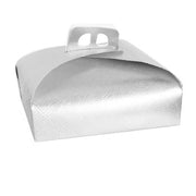 Trade Shop - Set 3 Pz Scatola Porta Torta Argento 29x29cm Dolci Pasticceria Festa Party 58013 -