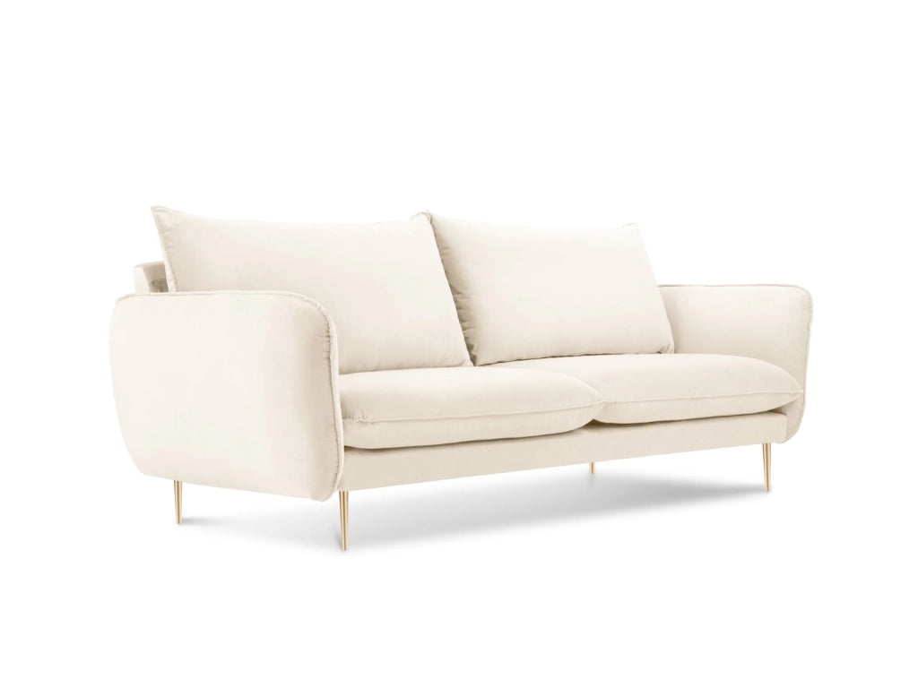 Cosmopolitan Design - Divano "Vienna" 2 posti in velluto beige chiaro 
