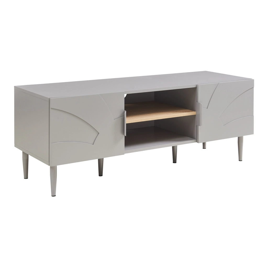 Mobile TV Starvili con Ante e Scomparti Aperti 120x40x45 cm Grigio [en.casa]