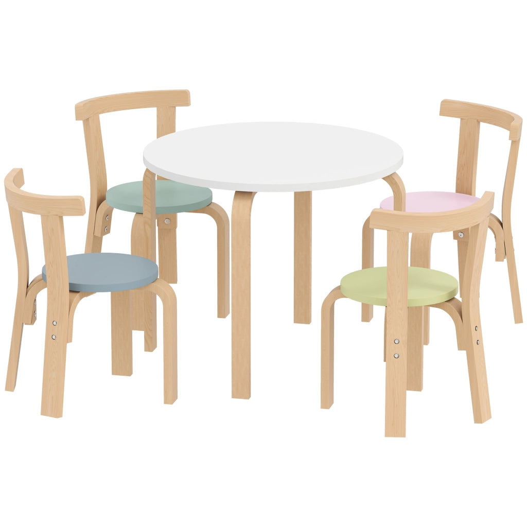 Set Tavolo e Sedie Bambini 5 Pezzi ¨C Xylo ¨C Legno Massello Colorato
