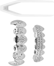 Accessorio di moda hiphop per denti falsi - Reutilizzabile - Sicuro da utilizzare - Facile da indossare - Per il Halloween - Protesi dentaria in plastica