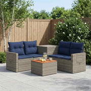 Set di divani 6 pz Grigio e Blu Navy Rattan sintetico e Acciaio 3447465