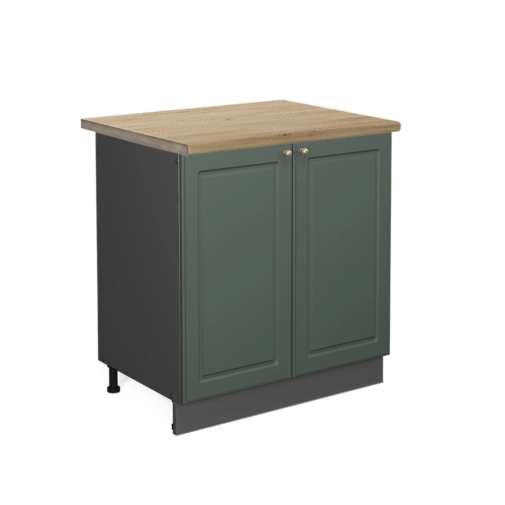 Mobile lavello cucina Fame-Line Verde-oro rustico/Antracite 80 cm, PL Rovere Vicco