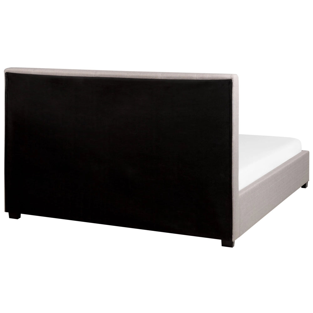 Letto contenitore matrimoniale imbottito grigio chiaro con rete a doghe e cassetti 160 x 200 cm
