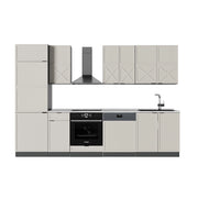 Cucina componibile Fame-Line GrigioBeige/Antracite 300 cm, PL Marmo Vicco