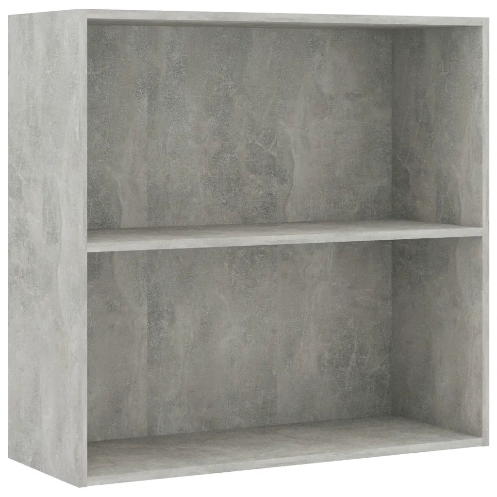 Libreria 2 Ripiani Grigio Cemento 80x30x76,5 Legno Multistrato 801003