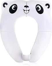 Bracciale per bambino per uso igienico con pattini antiscivolo e tasca portatile - Panda Bianco