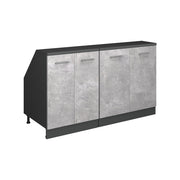 Set di mobili sottotetto Rion Calcestruzzo/Antracite 140 cm Set di 2 carcasse armadio profondità 60 cm Vicco