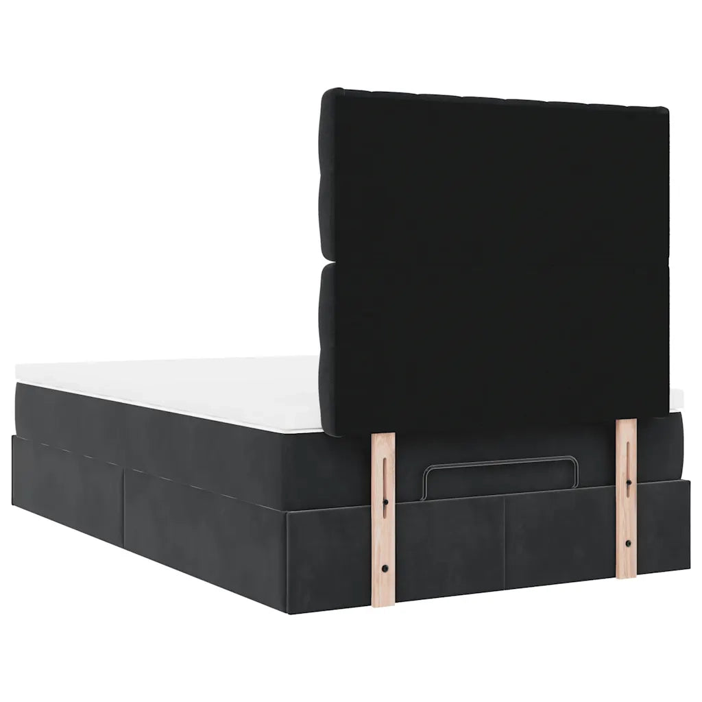 Struttura Letto Pouf con Materassi Nero 120x200 cm Velluto 3313537