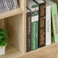 Libreria Scaffale 7 Cubi per Interno, Soggiorno, Camera da Letto, 50l x 24P x 106H cm, Legno Naturale