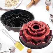 Forma per torta con superficie struttura curva 26 cm, forma a cono, rivestimento antiaderente, forma per torta in granito, forma a cono, forma per torta (rosa)