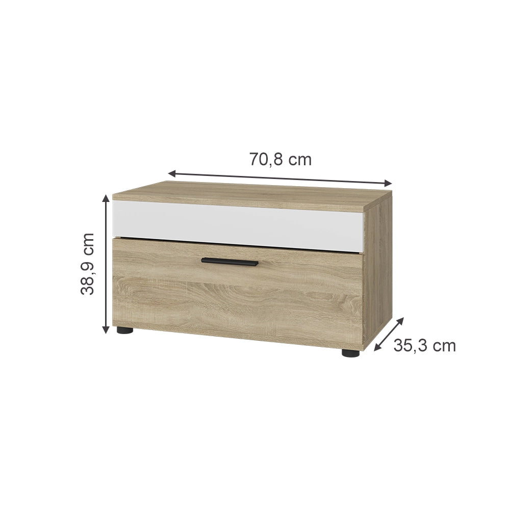 Vicco Scaffale Sonoma/Bianco 70.8 x 38.9 cm con porta a battente