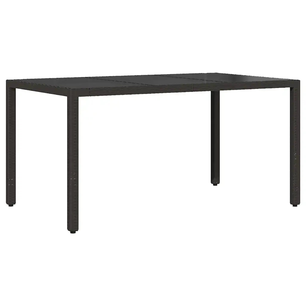 Set da Pranzo per Giardino 7 pcs Nero polyrattan 3334858
