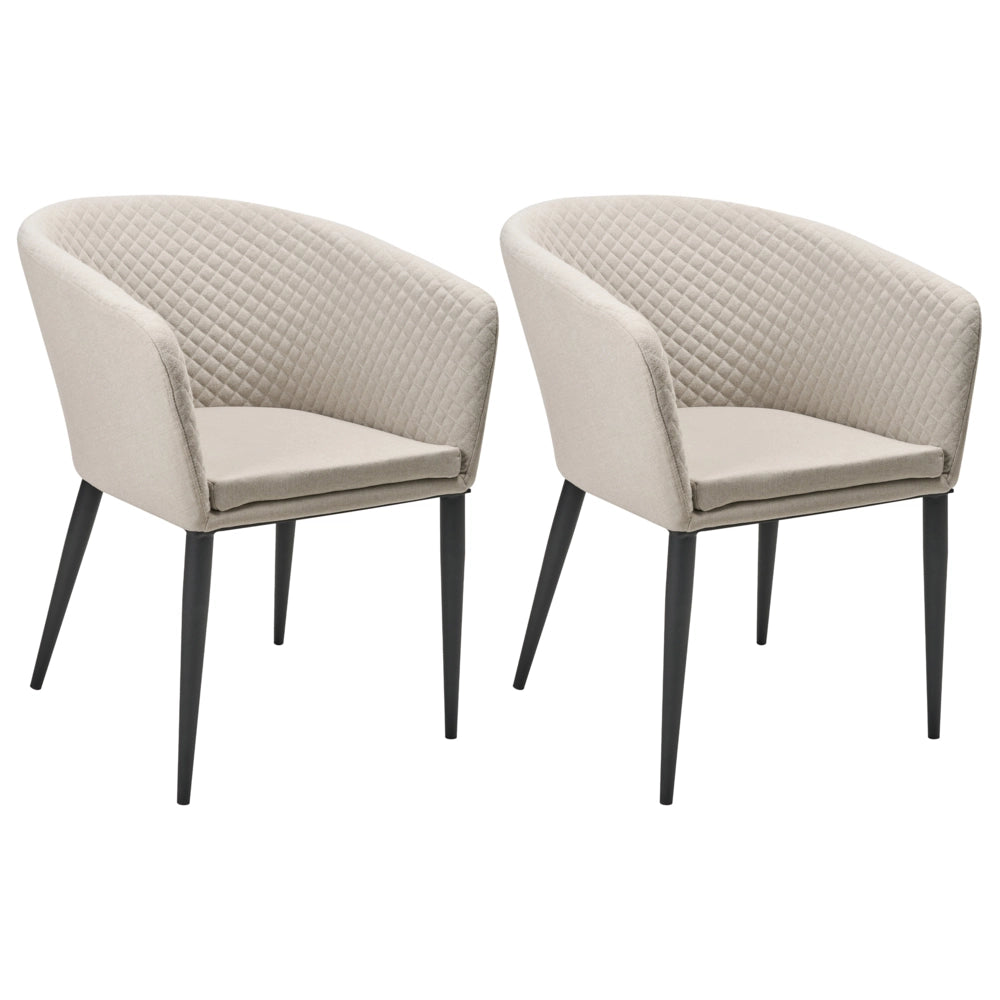 Set di 2 poltrone da giardino Beige Rivestimento in tessuto Gambe d'acciaio Arredamento da interno per esterni Resistente alle intemperie