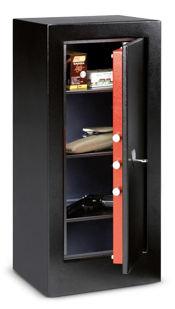 Fuciliera Portafucili a Chiave per 7 Armi con Tesoretto Serie Riv. Legno Technomax - 1605X450X370Mm