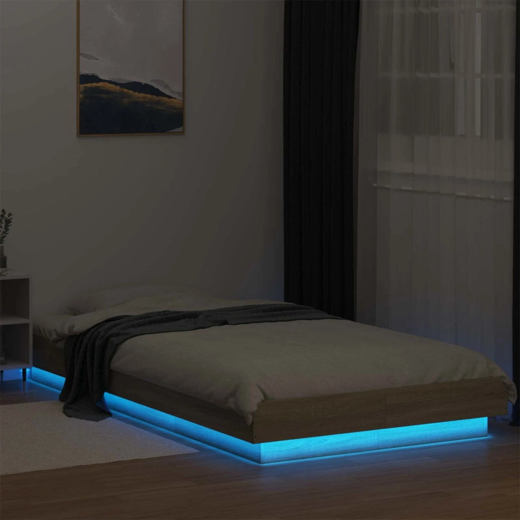 Letto con LED Rovere Sonoma 80 x 200 cm Legno ingegnerizzato 3429582