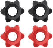 Halterklemme Antiscivolo a 5 Viti - Materiale in Plastica - 4 Pezzi - Nero/Rosso - Duraturo e Resistente ai Colpi