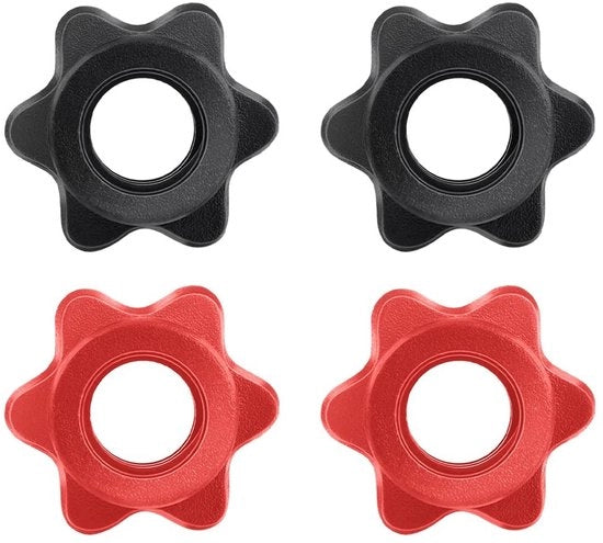 Halterklemme Antiscivolo a 5 Viti - Materiale in Plastica - 4 Pezzi - Nero/Rosso - Duraturo e Resistente ai Colpi