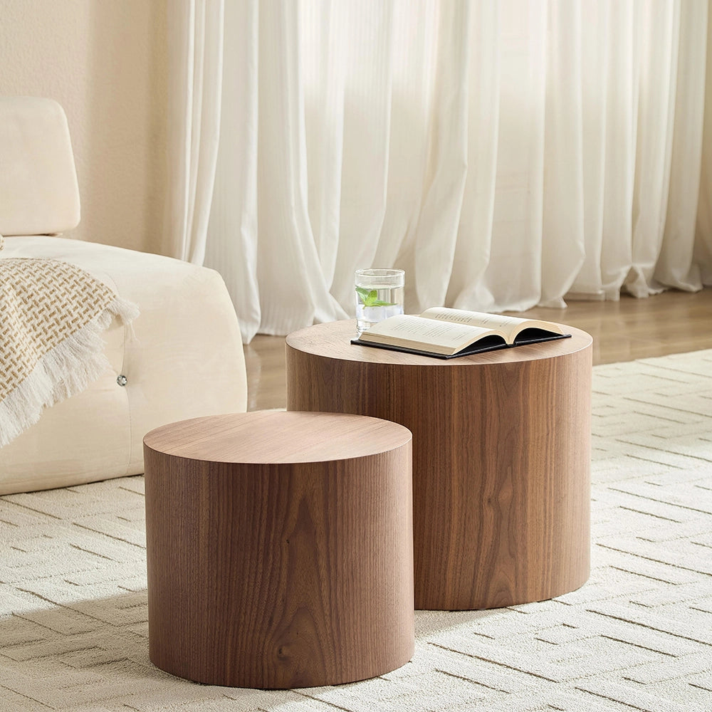 Set di 2 tavolini modulari impilabili - Xylo - Nero e 2 colori, convertibili e poco ingombranti per il soggiorno ?480*380+ ?380*320