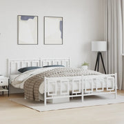 Giroletto con Testiera e Pediera-Struttura Letto Metallo Bianco 183x213 cm 266589