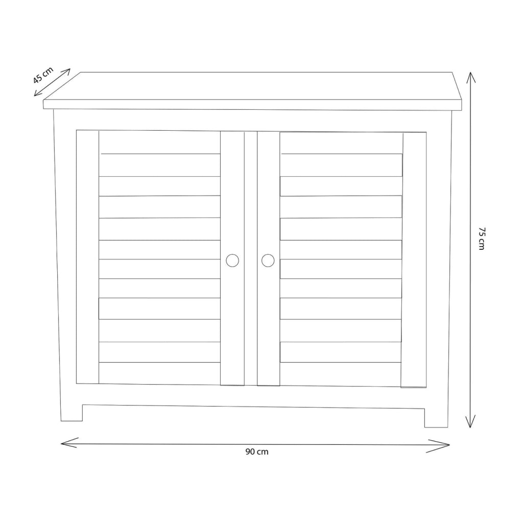 Mobile da Giardino in Legno Teak cm 90x45x75 - JAMISON