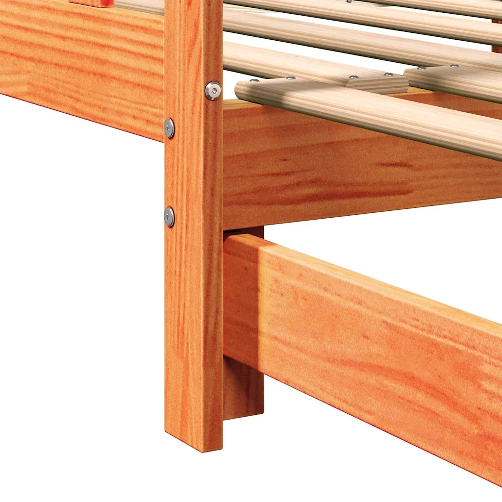 Letto matrimoniale | Letto per adulti | Letto Giorno Estraibile Marrone cerato 203.5 x 164 x 66 cm