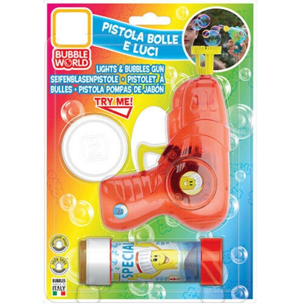 Trade Shop - Pistola Spara Bolle Di Sapone Con Luci E Flacone 60 Ml Made In Italy Giocattoli -