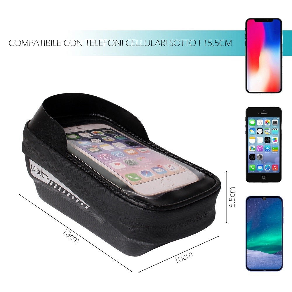 Trade Shop - Portaoggetti Porta Cellulare Touch Screen Con Visiera Attacco Universale Xc-2654 -