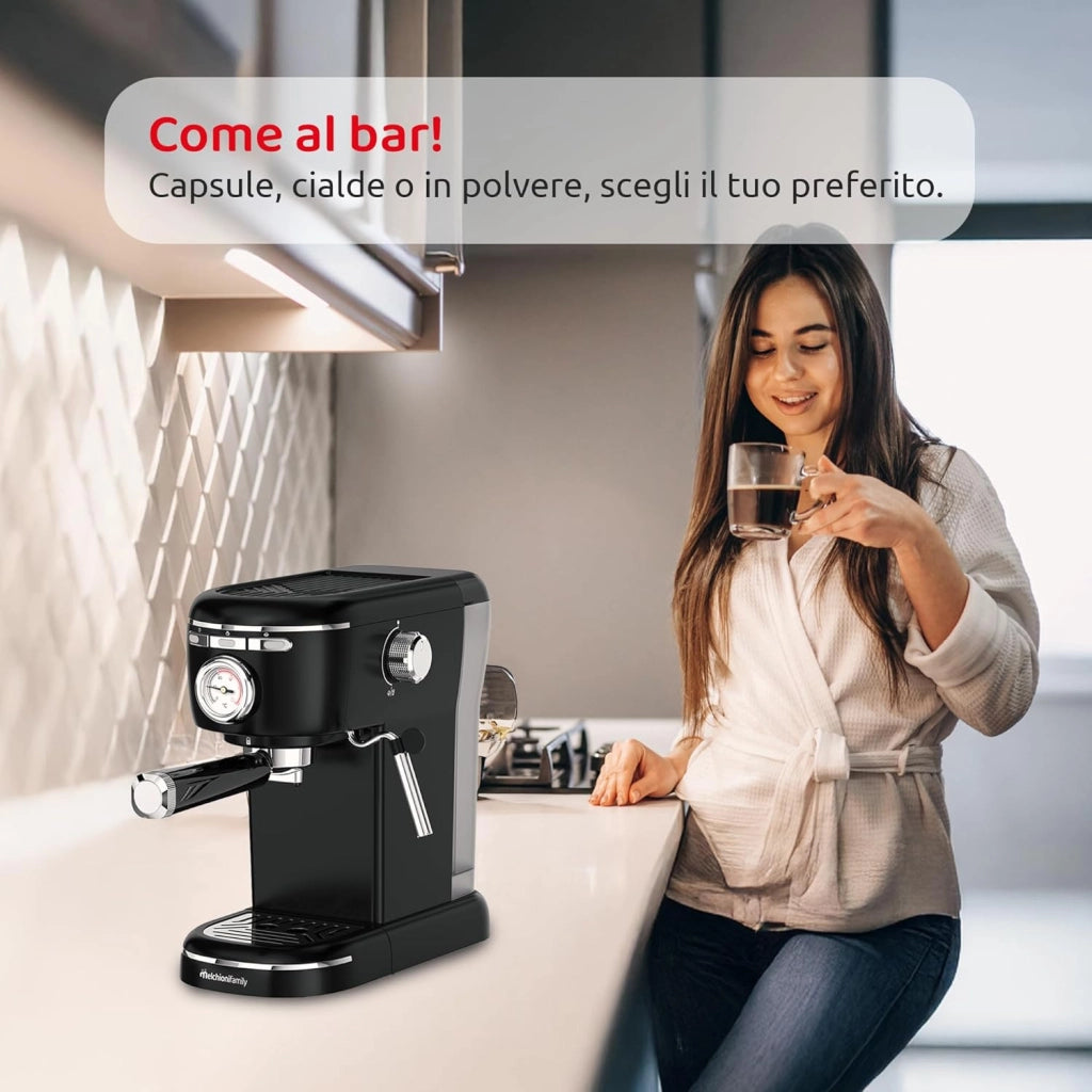 Macchina Caffe Melchioni Family Aromatica Plus 3in1 Nespresso Cialde ese Polvere