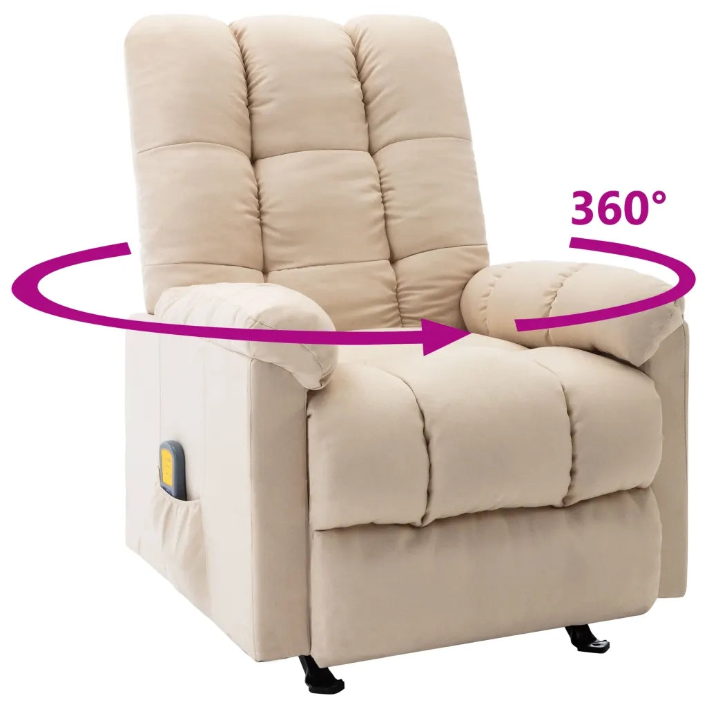 Poltrona Massaggiante Reclinabile Crema in Tessuto cod mxl 32224