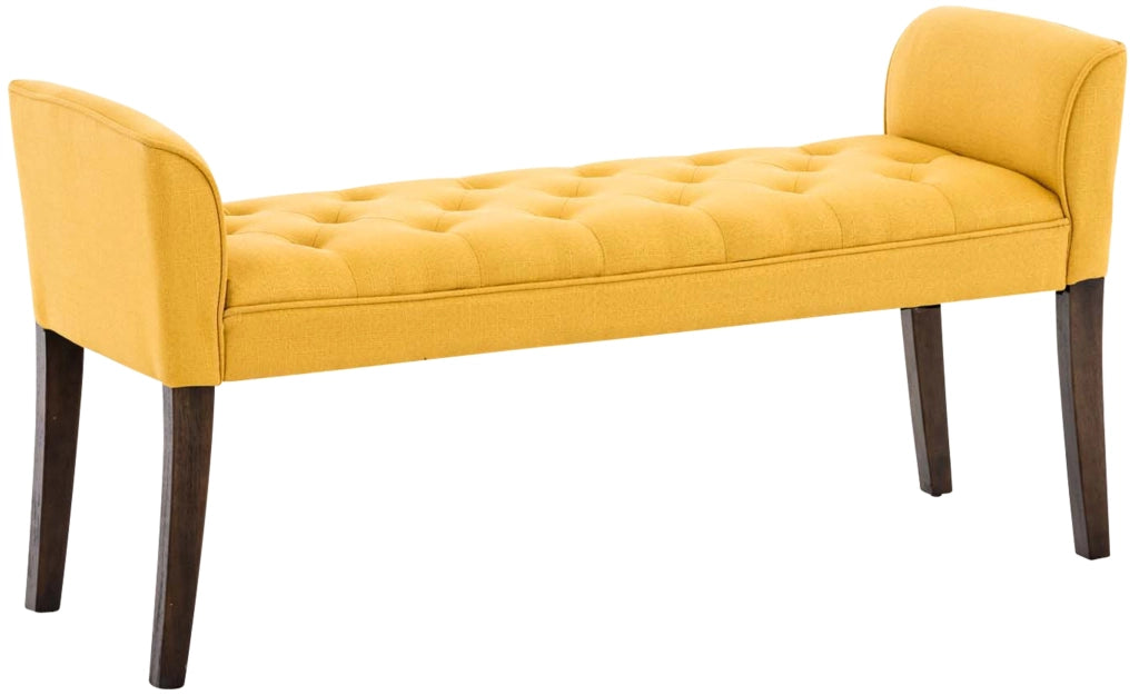 Panchina Cleopatra in tessuto giallo,antico scuro