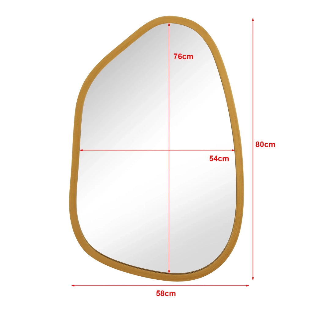 Specchio da parete asimmetrico 80 x 58 cm oro 03_0007903