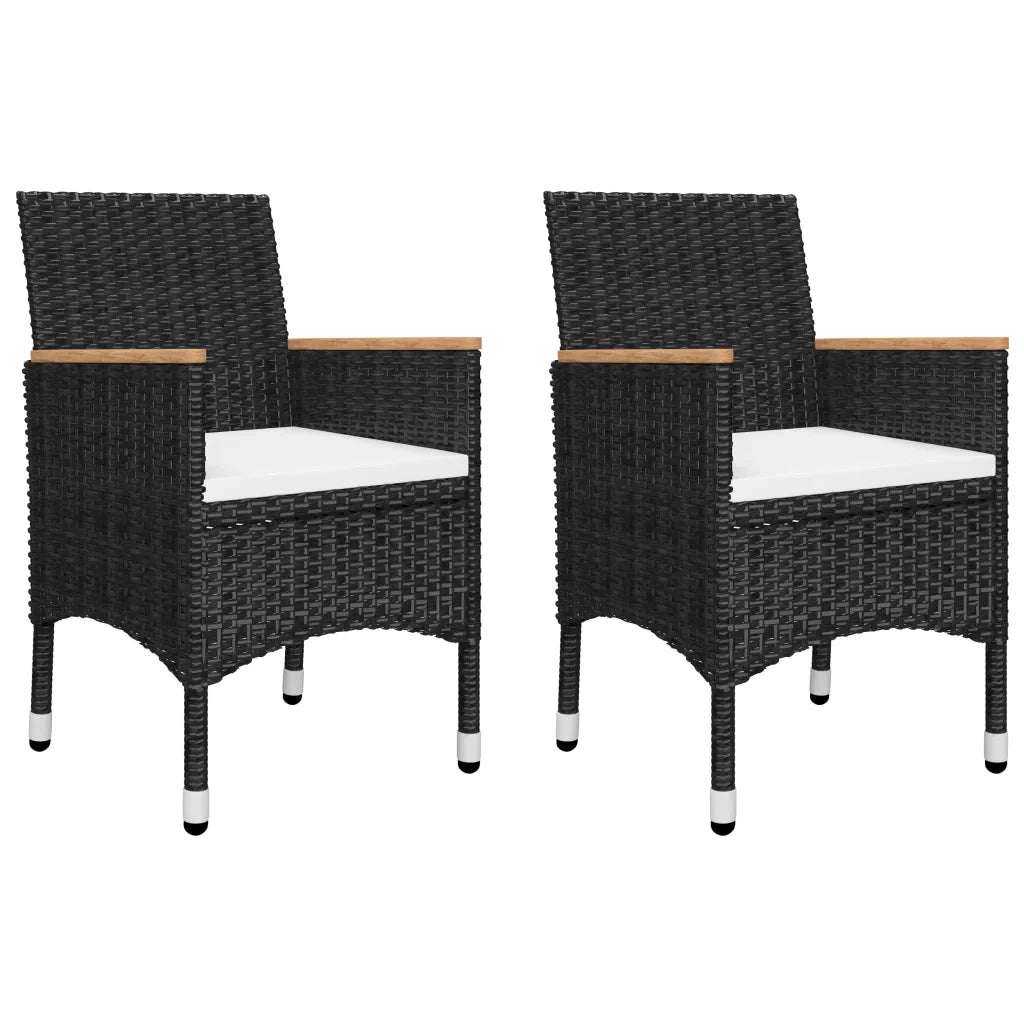 Set Mobili da Pranzo per Giardino 3 pz | Set Salotto da Giardino Nero