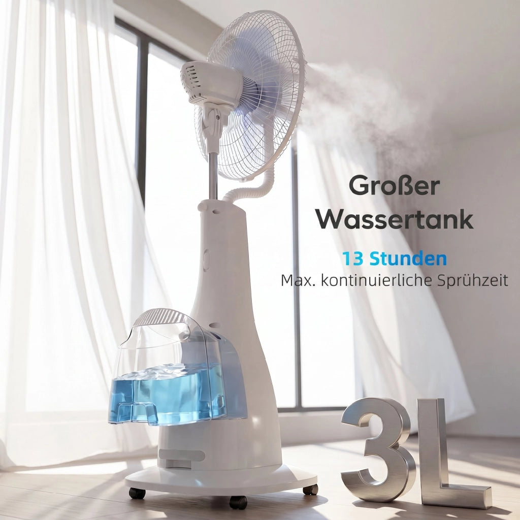Ventilatore da tavolo con nebulizzatore ¨C Zephmum ¨C Bianco 75¡ã oscillazione 3 velocit¨¤ 3 modalit¨¤