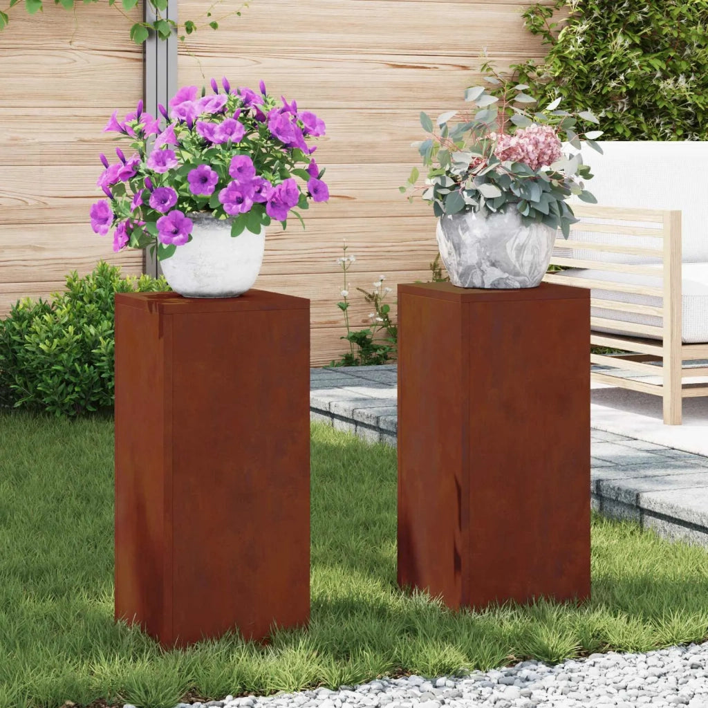 Supporto per piante 2 pcs Ruggine 24 x 24 x 55 cm 865819