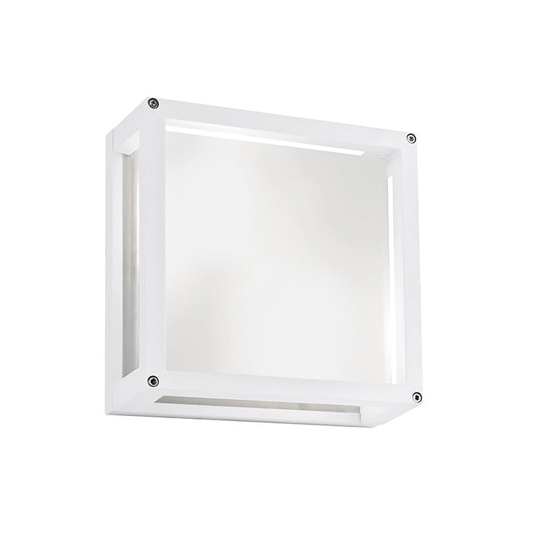 DISCOVERY Applique e Plafoniera da Esterno IP54 Colore Bianco, Struttura in Alluminio Pressofuso e Diffusore in Vetro Satinato - Rossini Group