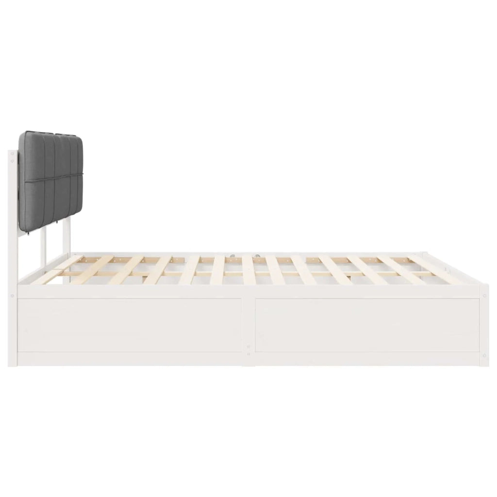 Letto con Testiera Rivestita Grigio chiaro 200 x 200 cm 3398178