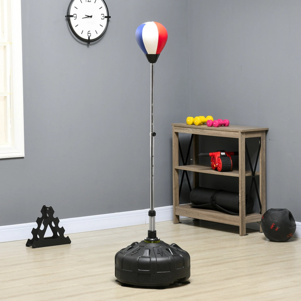 Punching Ball da Terra con Base Riempibile e Ventose, Altezza Regolabile da 147-165 cm, Nero