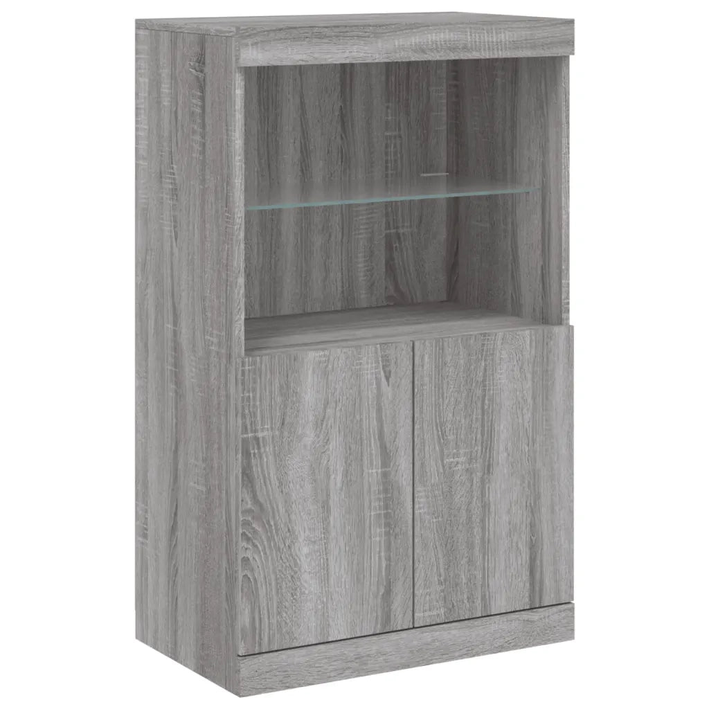 Credenza con Luci LED Grigio Sonoma 60,5x37x100 cmcod mxl 110269