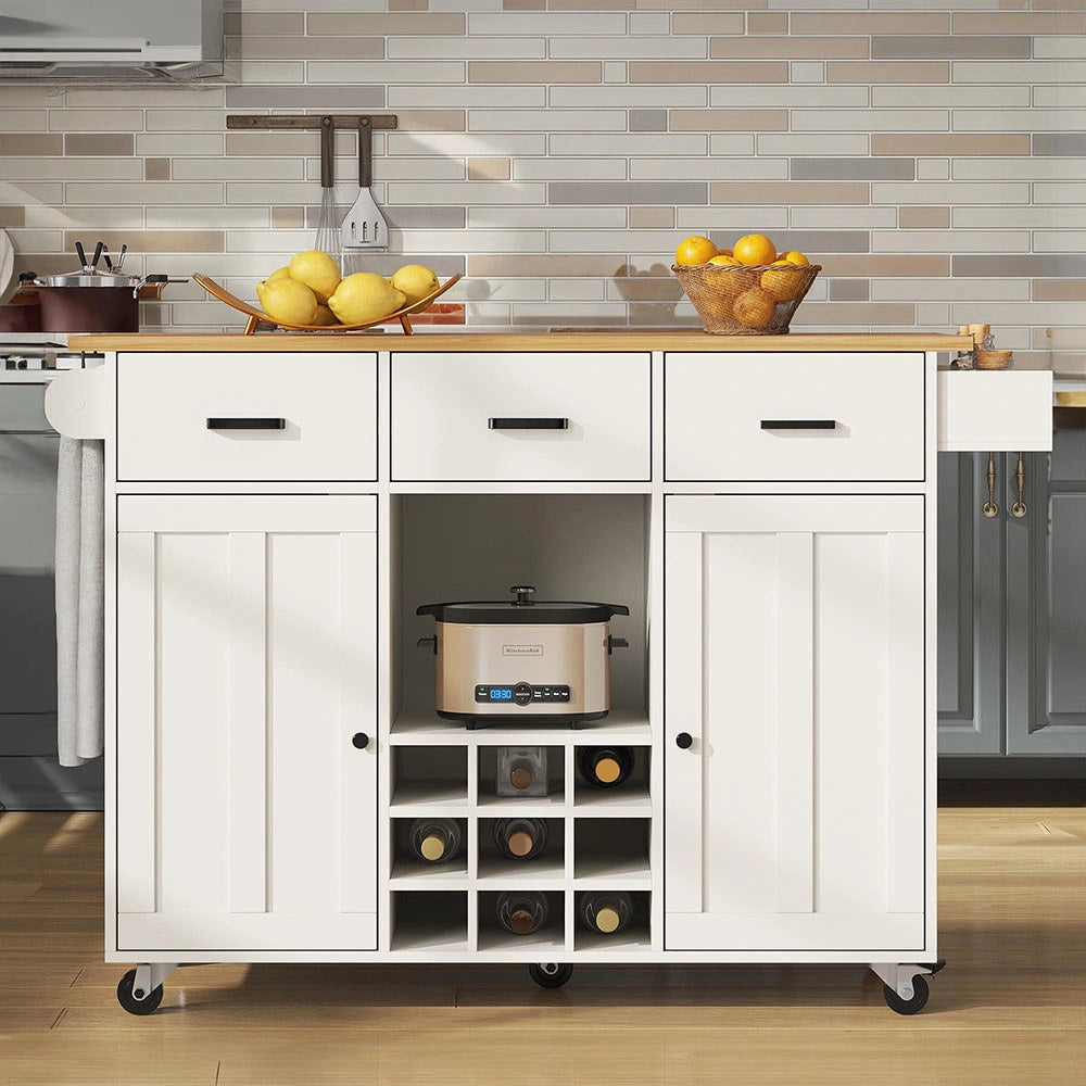Carrello servizio - Xylo - piano lavoro porta-spezie bianco