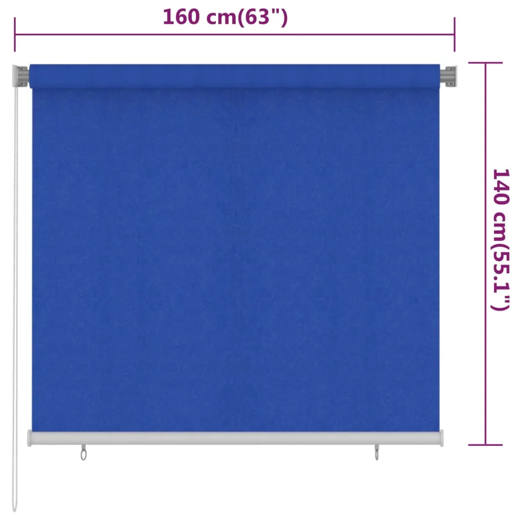 Tenda a Rullo per Esterni 165(L)x140(A) cm Blu HDPE 312840