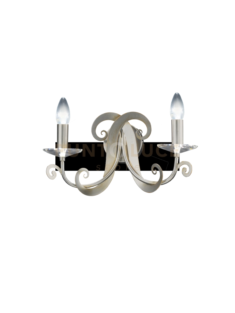 SOFIA-A Applique 2 luci attacco E14 color argento antico senza paralumi