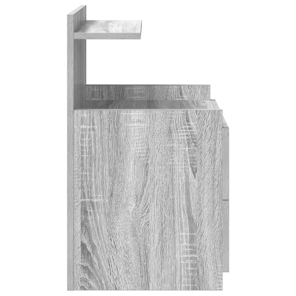 Comodini 2 pz con 2 cassetti Grigio Sonoma 40x36,5x62 cm 858643