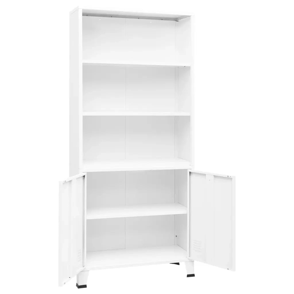 Libreria Industriale Bianca 80x32x180 cm in Acciaio 339632